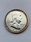 1949 p Franklin Half Dollar - Nice Unc. Edge toning / toned