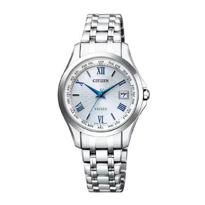 Citizen EXCEED EC1120-59B Eco-Drive Radio Direct Flight Ladies Titanium Watch