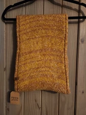 Frye And Co. Infinity Scarf "Bark" Mustard Yellow & Brown NWT