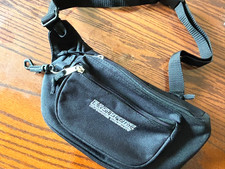 Waist bag black with pockets and zipper, new, never used 11.5 x 6.5