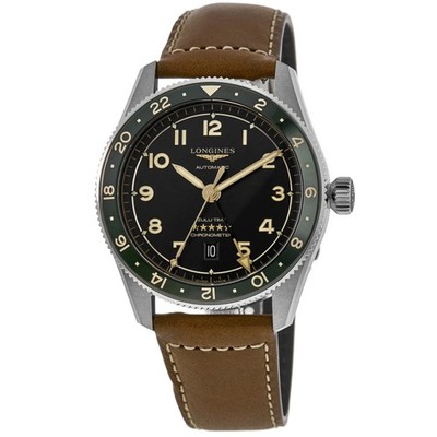 New Longines Spirit Zulu Time Automatic Black Dial Men's Watch L3.802.4.63.2