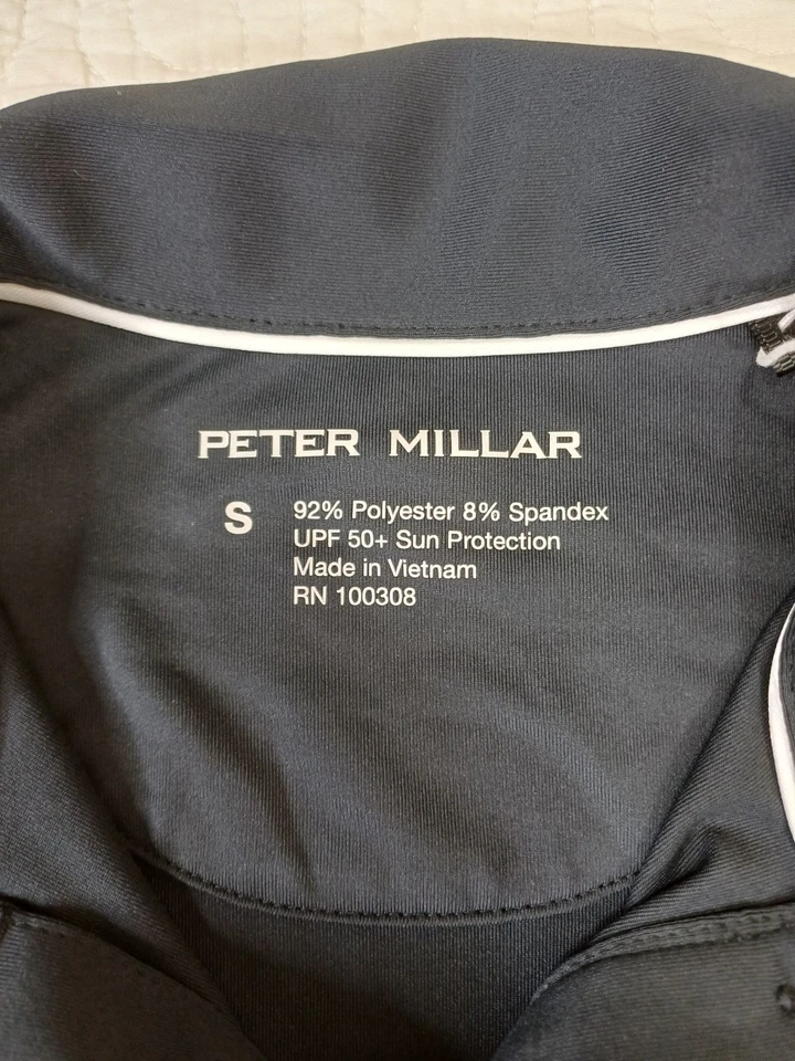 NWT PETER MILLAR Women’s Black Performance Polo Small Spf 50 Logo  - Image 2 of 4