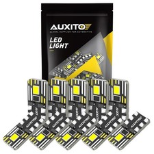 10x 6500k T10 168 194 2825 LED Interior Light Bulb License Map Side Marker White