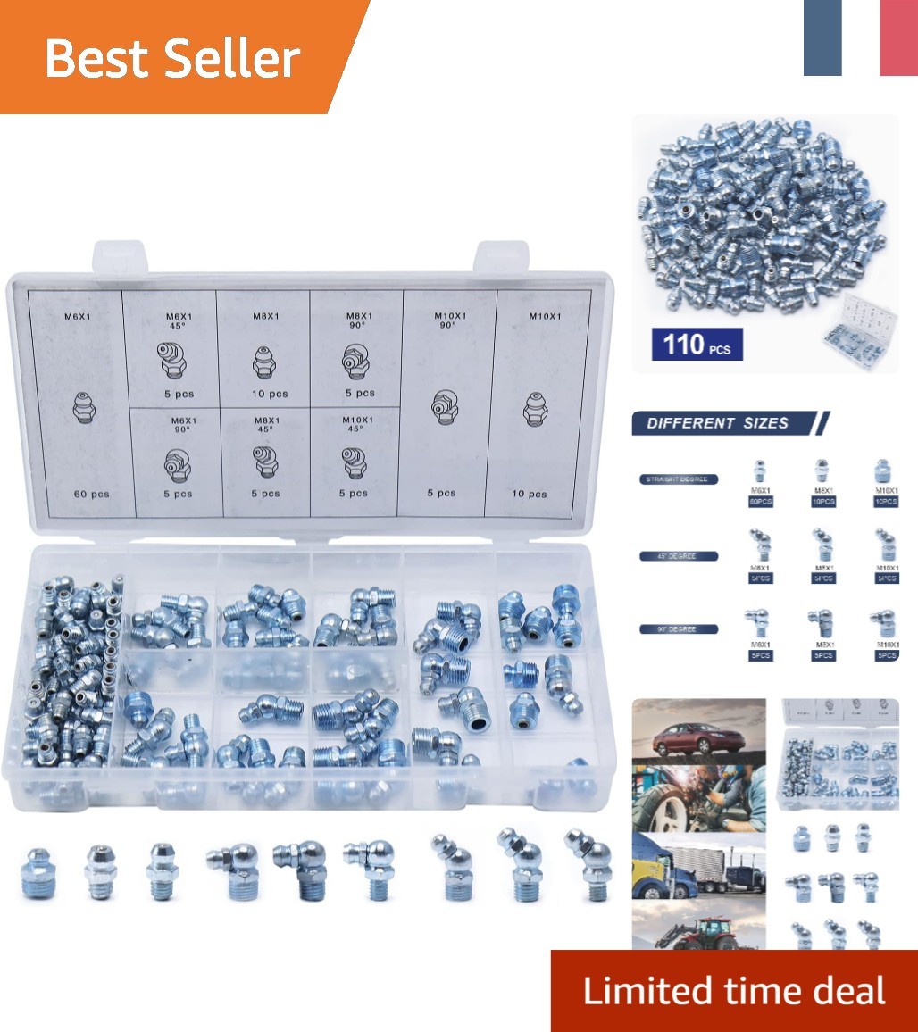 Kit de graisseurs anti rouille M6 M8 M10 pour réparer les suspensions de véhicules