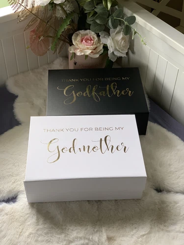 Personalised Magnetic Gift Box, Godmother, Godfather, Godparents Keepsake Hamper - Picture 5 of 6