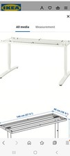 IKEA BEKANT Desk Sit/Stand and table top, White, 160x80cm not electric