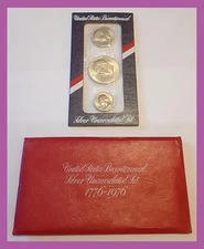 1776-1976S US Bicentennial 3 Coins 40% Silver UNC Coin Set ( Includes Video)