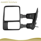 Driver Side Manual Tow Mirror For 08-16 Ford F250-F550 Super Duty Smoke Signal