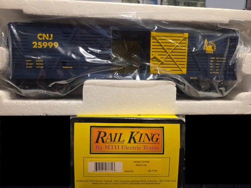 MTH RAIL KING 30-7116 Escala O ~ 3 carriles 40' Stockcar CNJ-JERSEY CENTRAL #25999 | Zustand: New