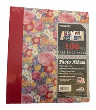Pioneer Vintage Photo Album Floral 100 Fast-Stick Pages Magnetic Roses NEW
