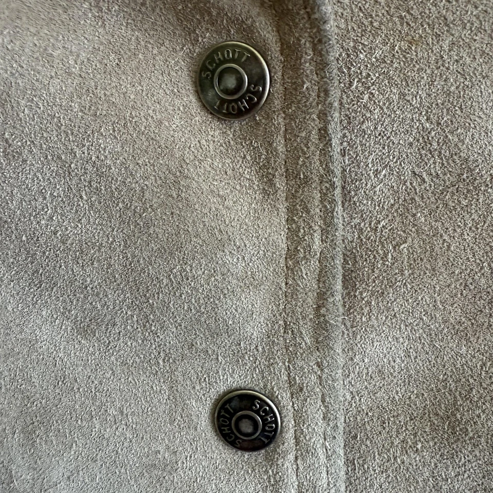 Vintage Schott Western Jacket Womens 14 Tan Suede Fringe USA Lined 90s Cowgirl - Image 4 of 4