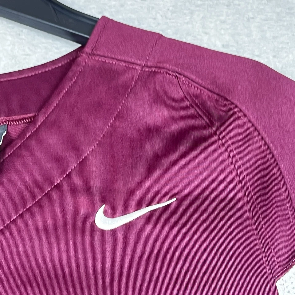 Camiseta Nike Para Hombre Grande Granate Blanca Manga Corta Béisbol Abotonada Logo Jersey Foto 3 de 4