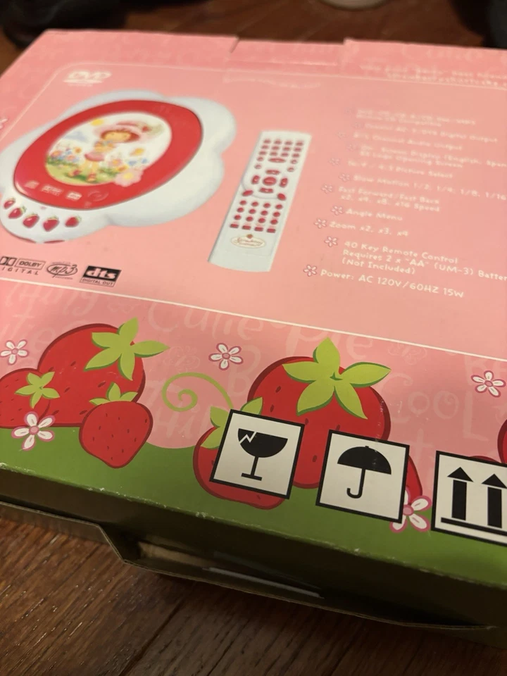 Vintage Strawberry Shortcake Color DVD Player w/ Remote 2005 Brand New In Box - Image 3 of 4