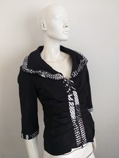 JOSEPH RIBKOFF black 3/4 sleeve blazer jacket size UK 12