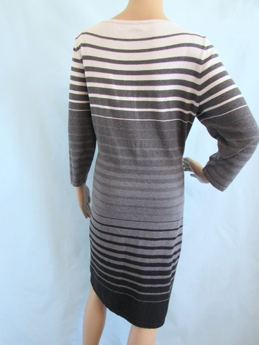 Vestido Suéter LAUREN RALPH LAUREN Talla XL Negro, Gris, Blanco Rayas Manga 3/4 - Imagen 7 de 10