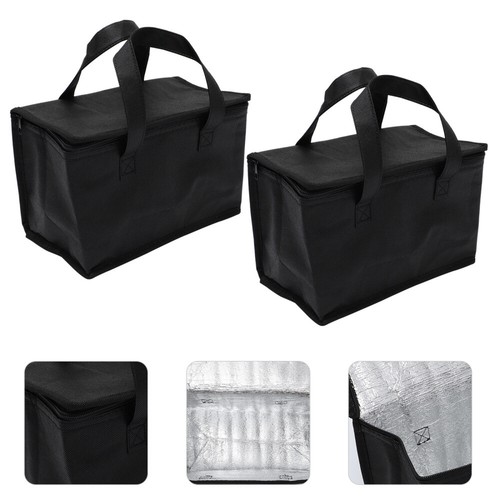 2 Pcs Insulated Bag Zipper Tote Insulation Bags Thermal Picnic Keep Warm