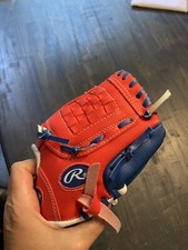 Rawlings Player Series PL90SN 9  Tee Ball Glove - Right Hand Throw RED BLUE