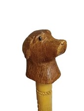 Labrador Retriever Dog Head Carved Handle Unique Wooden Walking Stick Cane 35"
