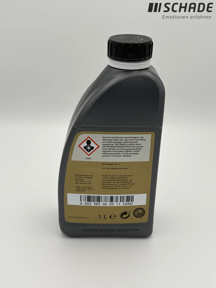 10x 1 Liter Original Mercedes 9Gang Automatikgetriebeöl FE MB 236.17 A0029890603 - Bild 2 von 2