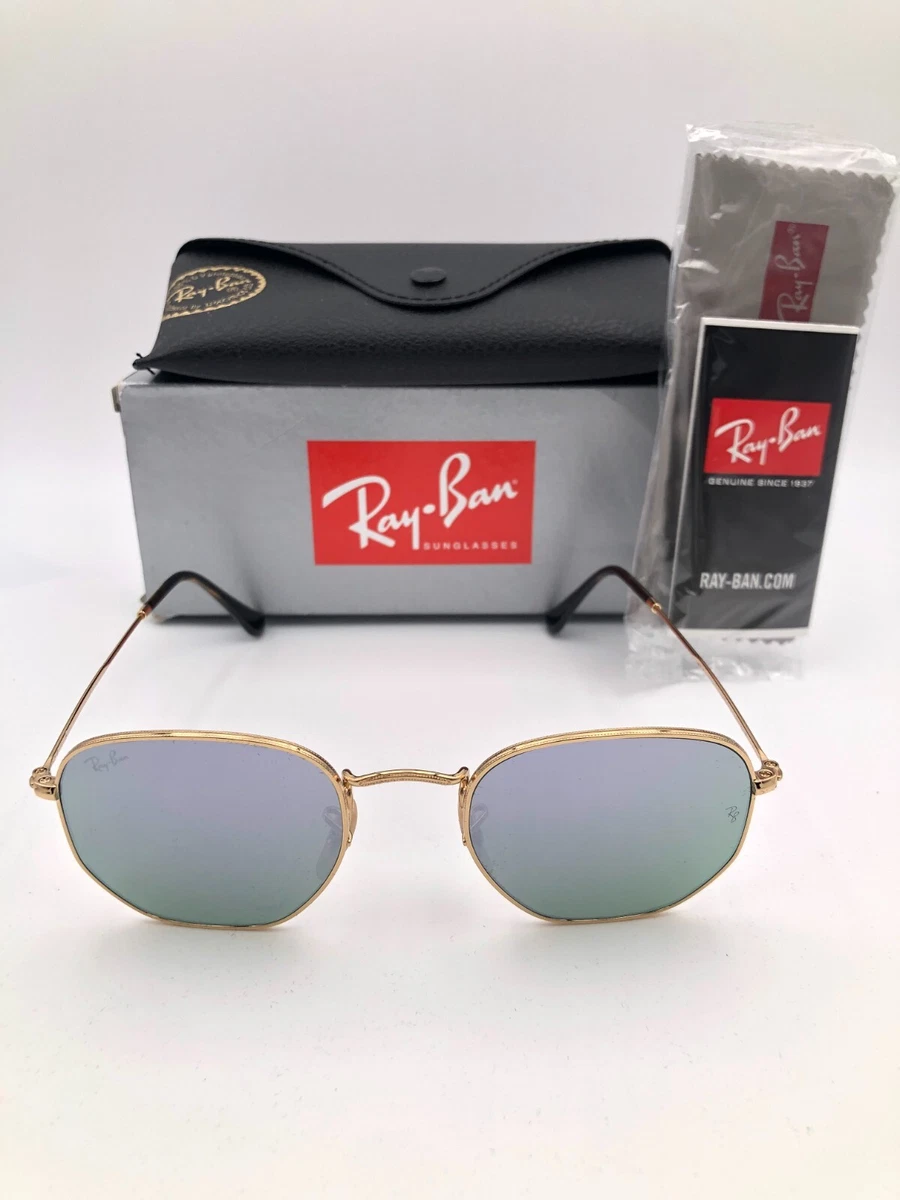 Ray Ban Sunglasses RB3548N 001 8O Gold Purple Grey Mirror 51