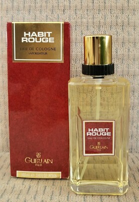 VINTAGE GUERLAIN HABIT ROUGE EAU DE PARFUM COLOGNE SPRAY 100 ML/3.4 FL OZ~ RARE!