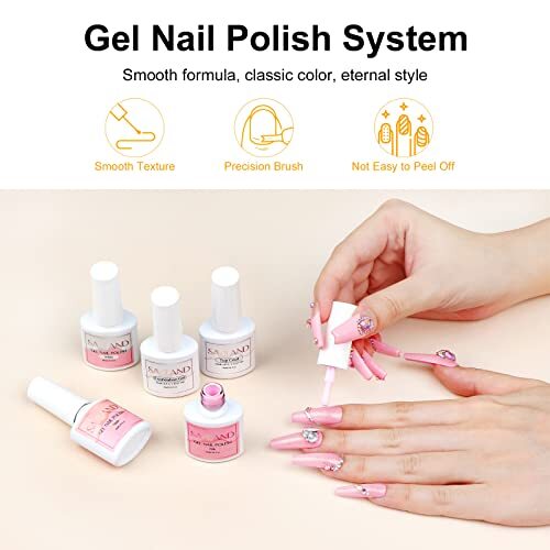Kit de uñas acrílicas en polvo para uñas con lámpara para uñas - Imagen 5 de 8