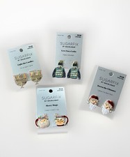 Sugarfix by Baublebar Holiday Earrings Christmas Hanukkah NWT Santa Latke