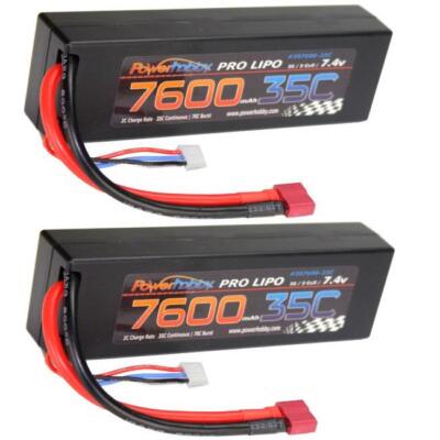 Powerhobby 2s 7.4v 7600mah 35c Lipo Battery w Deans Plug 2-Cell ( 2 Pack )