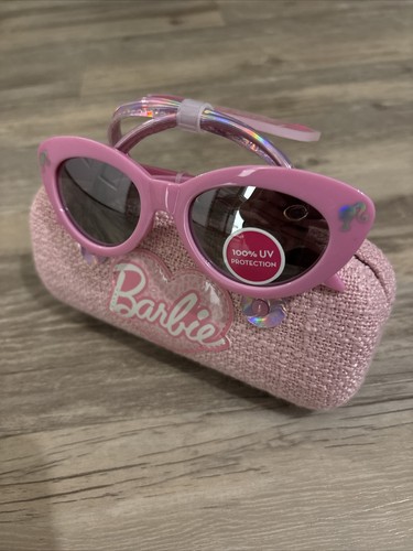 BARBIE MOVIE Mattel Pink Sunglasses & Hard Case Set 100% UV Protection Toddler - Picture 2 of 5