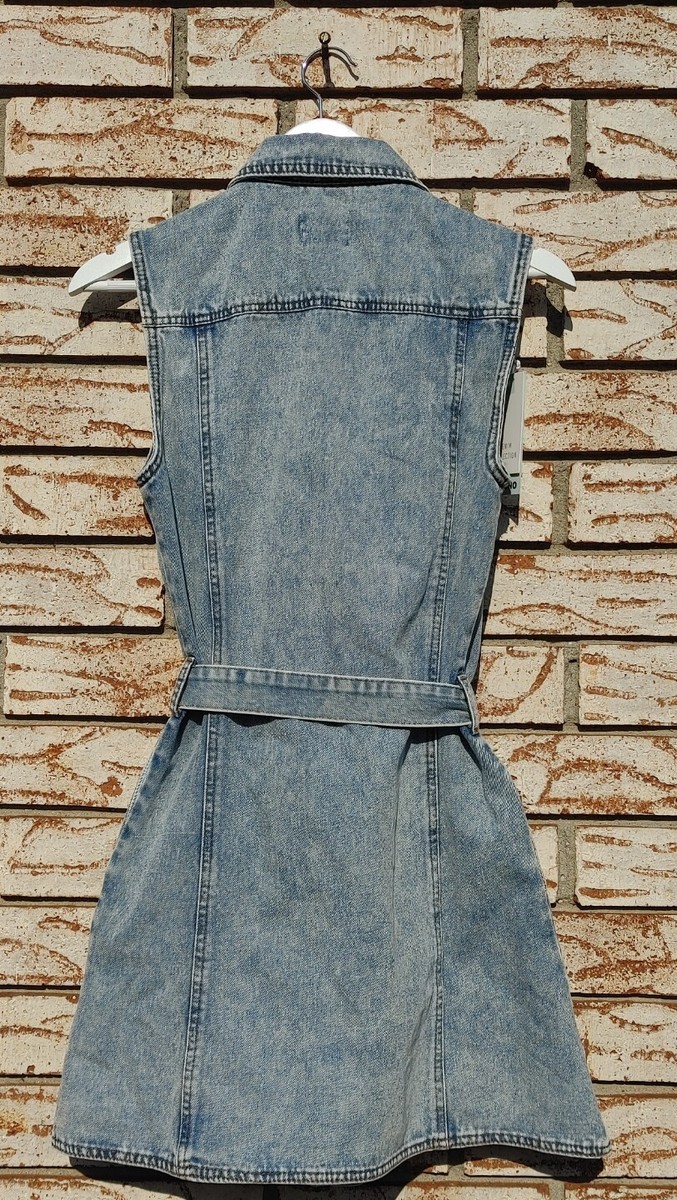 Women's Denim Collection CI SONO Medium Wash Sleeveless Button Down Dress  Sz SM | eBay