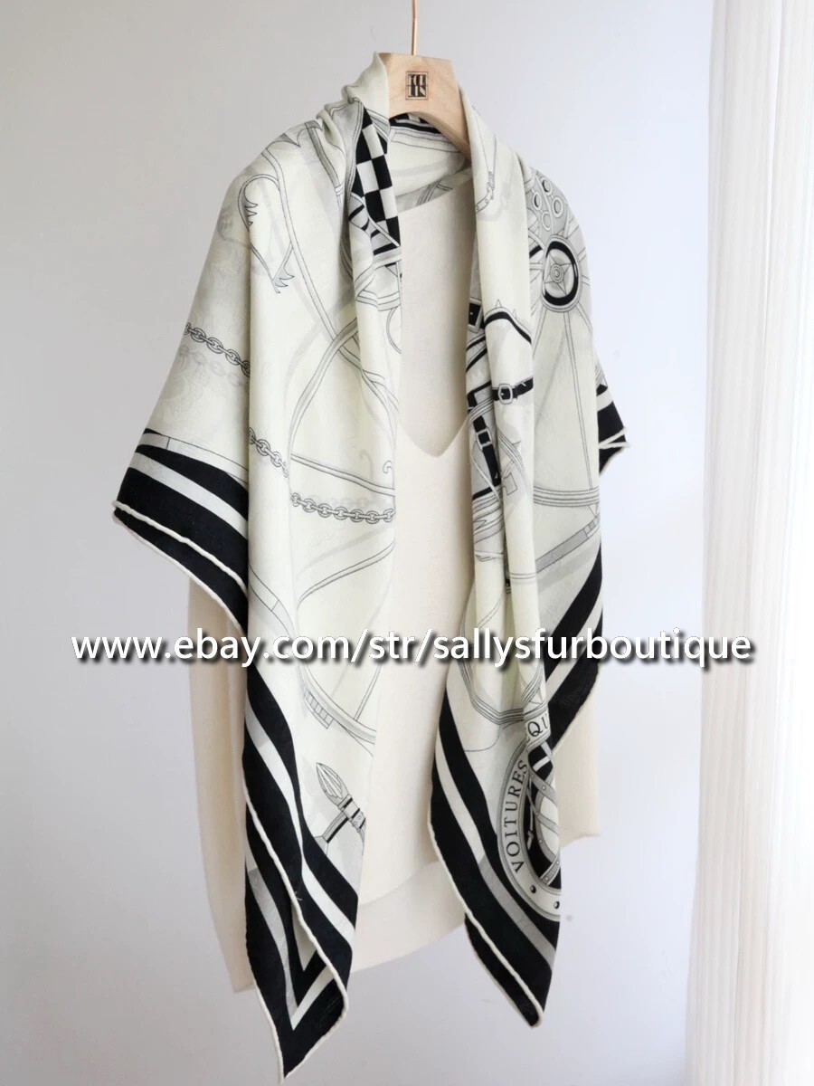 Luxury Sallys Jacquard Cashmere Silk Double Face Shawl Scarf 53