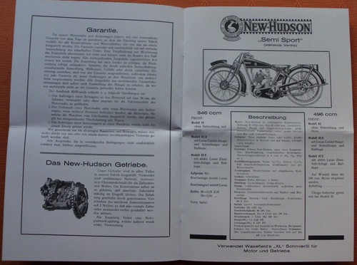 NEW HUDSON 1927 PROSPEKT SEMI SUPER SPORT DE LUXE PLUS OLTIMER MOTORRAD SAMMLER - Picture 5 of 5