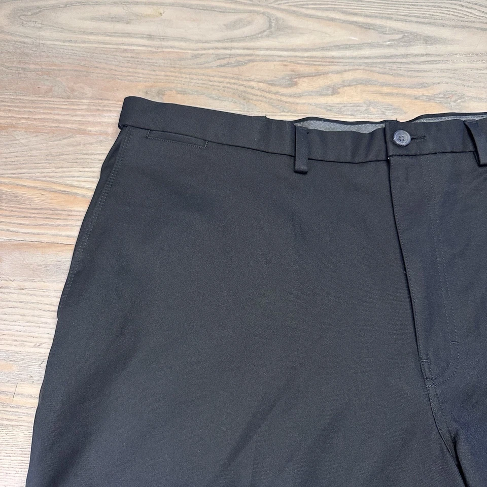 Pantalones Cortos HAGGAR Cool 18 Pro Negros Para Hombre 44 9” Ins Poliéster Frente Plano Rendimiento Foto 2 de 4