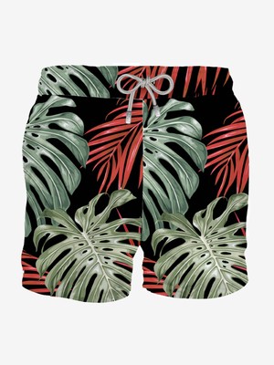 MC2 Saint Barth Man Classic Swim Shorts With Tropical Print