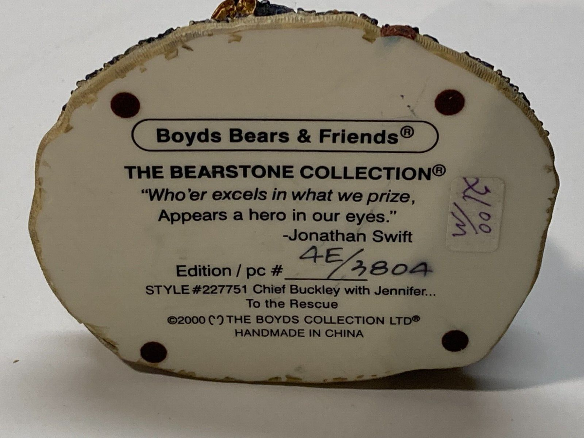 その他 mi Boyds Bear Bearstone Chief Buckley With Jennifer To The Rescue