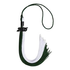 Endea Graduation Hunter Green/White Tassel with Black Date Drop