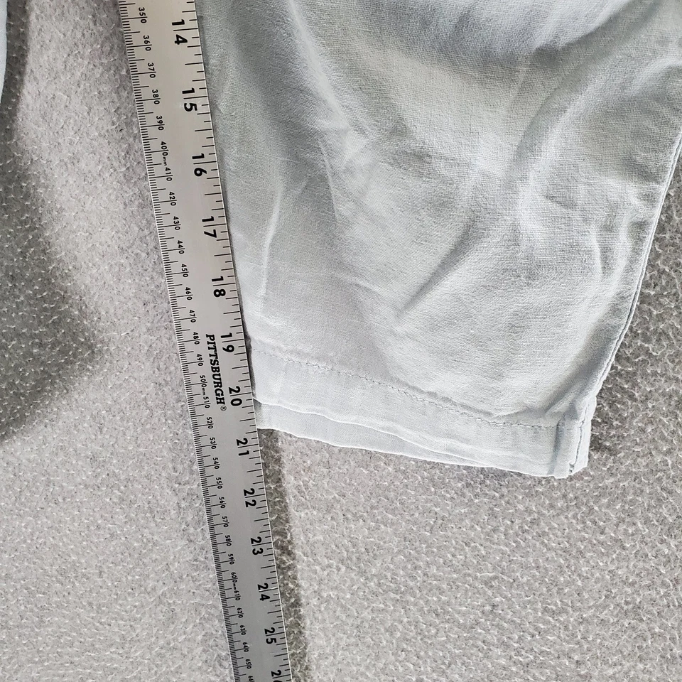 Faded Glory Women Pants 16 Blue Capri Linen Blend Drawstring Elastic Waist READ - Image 3 of 4