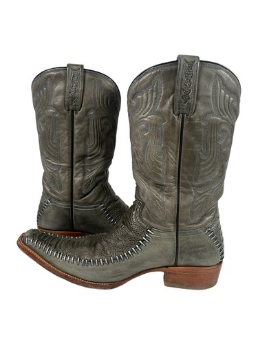 RANCHO Gray Alligator Print Western Cowboy Belt & Boots 29 Or 11 EE Size 36 Belt - Picture 4 of 16