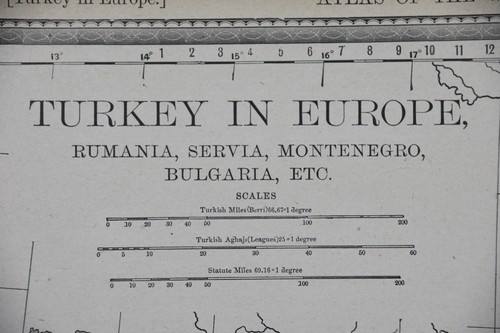 Lote de mapas del atlas mundial Rand McNally original de 1894 de colección de Turquía en Europa - Imagen 5 de 5