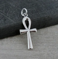 925 Sterling Silver Ankh Charm - Egyptian Life Symbol Charm - Crux Ansata Charm