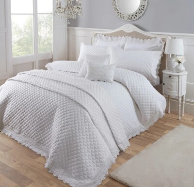 Vantona Byzantium Schiffli Lace Bettwäsche Set - Weiß (separat erhältlich)