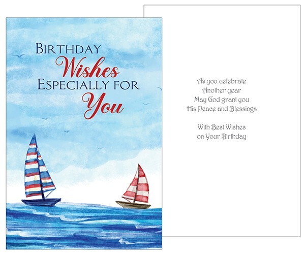 Birthday Card Especially For You  Male Religious  ~ Christian / Catholic Boats