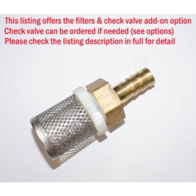 Strainer Check Valve Hose Barb Pump Fuel Filter Mesh 6mm~19mm 1/4'' 3/8 5/8 3/4''