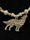 stars necklace lovefish Bb 925 silver plate wolf moon