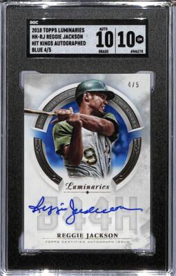 2018 Topps Luminaries Blue #HK-RJ Reggie Jackson Auto 4/5 