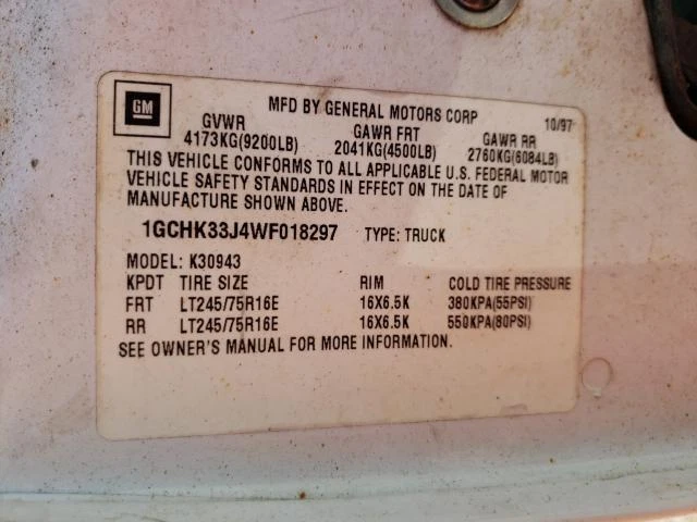 Colector de escape derecho usado se adapta a: camioneta Chevrolet 3500 1998 7,4 L R. con Foto 4 de 4