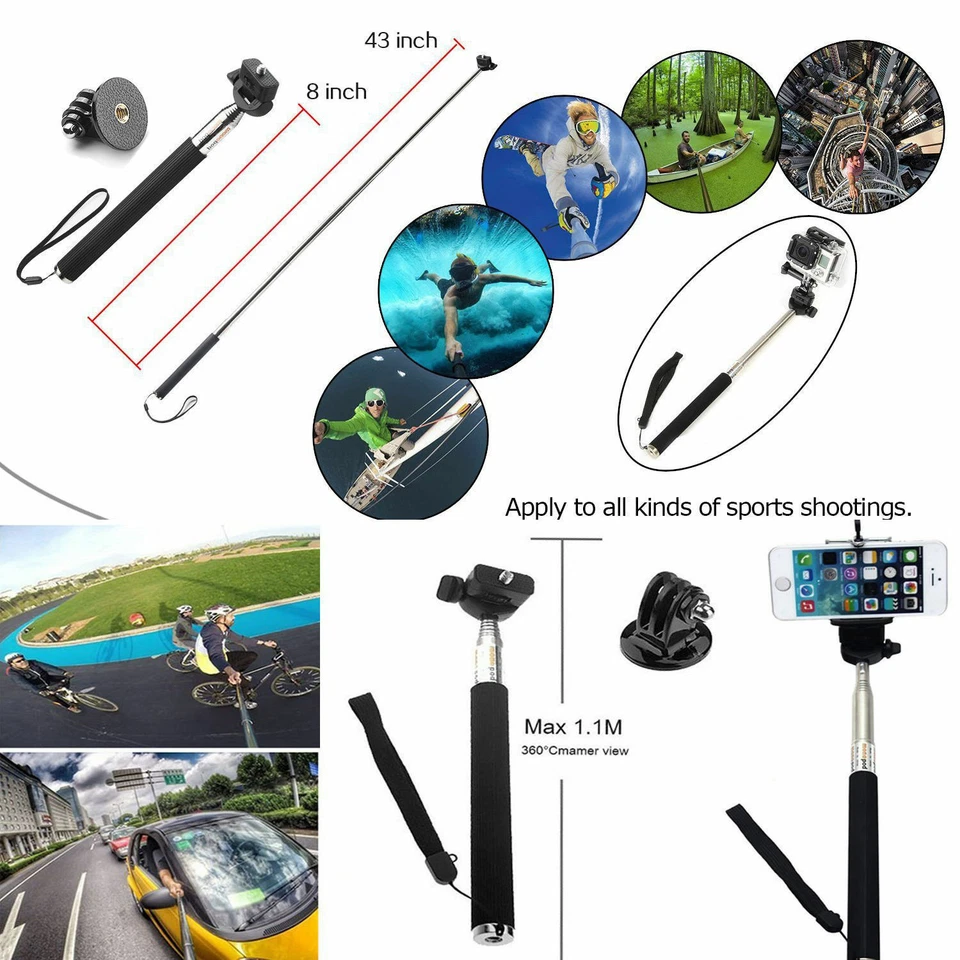 216pcs Accessories Pack Case GoPro 8 7 6 5 4+ Chest Head Monopod Float Mount AU - image 4 of 4