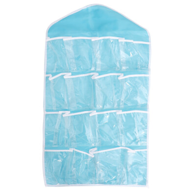 Clear PVC Pockets Hanging Organizer 16 Pockets Over The Door Shoe
