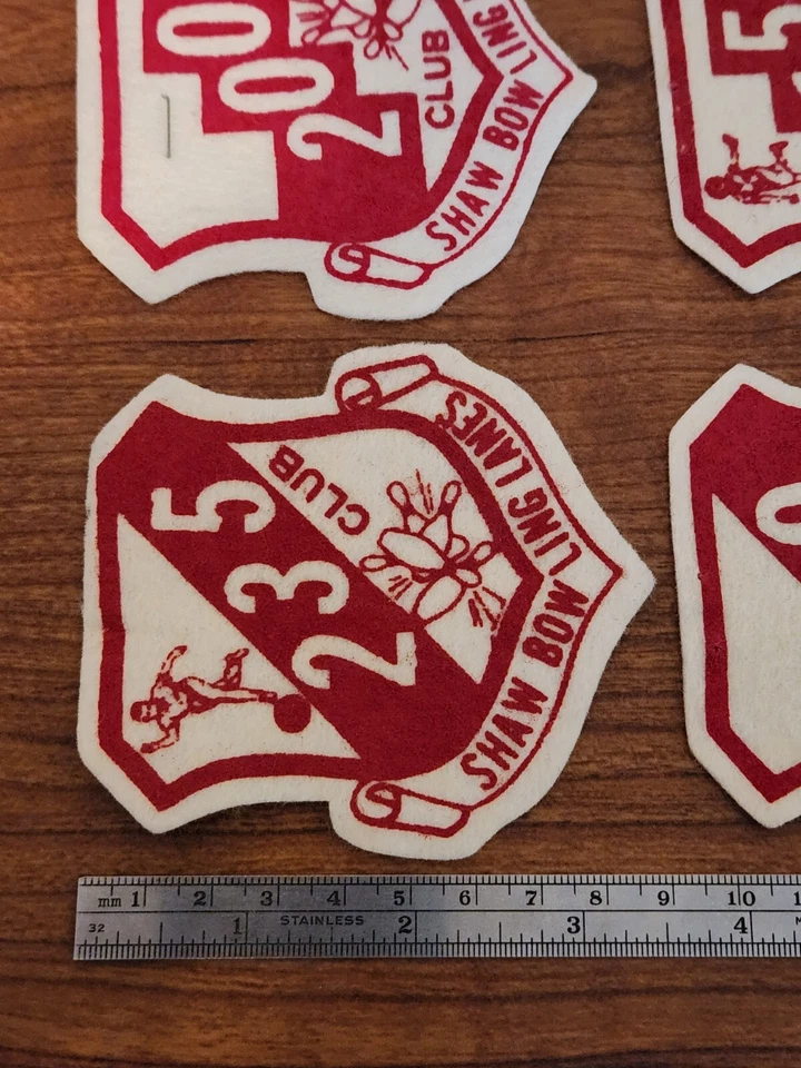 SHAW BOWLING LANES Felt Patches Set Of 4 New! - Image 3 of 4