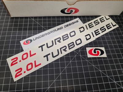 2.0L Turbo Diesel Decals (2pk) Turbocharged Performance Hood Fender Stickers I4